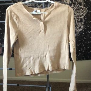 H&M basics Nude long sleeve shirt